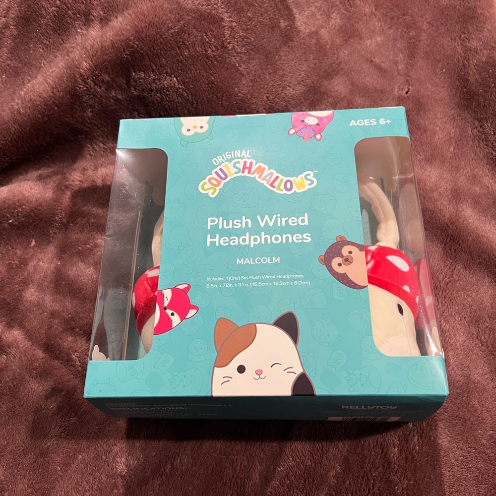 Malcolm Squishmallow Plush Wired Headphones